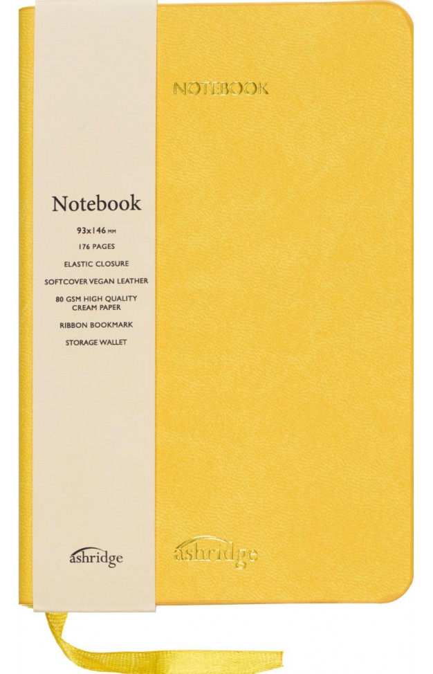 Z Ashridge Small PU Rainbow Edge Lined Notebook Yellow  